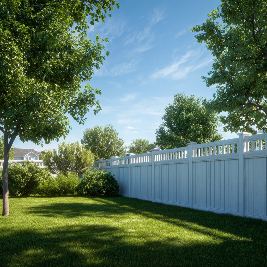 White decorative privacy fence