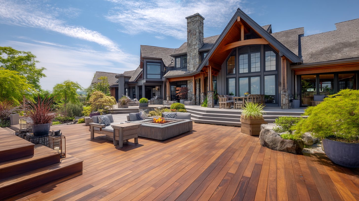 Luxury deck with fire pit