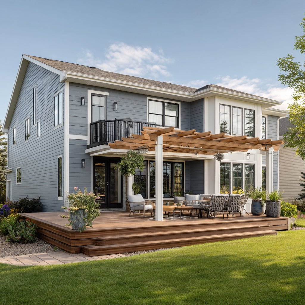 Suburban two-story with deck